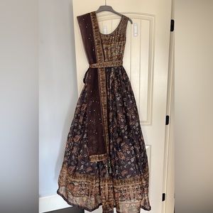 Printed Anarkali  with belt